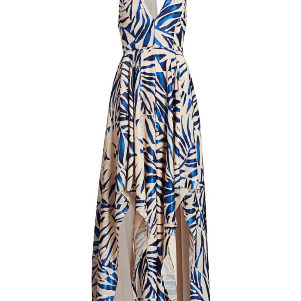 Halston Burnout Halter Gown - Picture 3 of 3